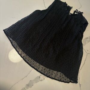 She + Sky Black Textured Blouse